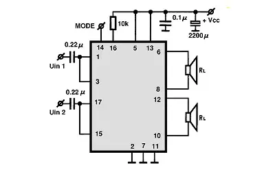 TDA8564Q I electronic component with associated schematic circuit diagram